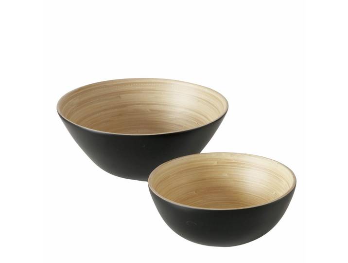 Boltze Home Schüsseln Bambo Ø 7-10 cm 2er-Set, Schwarz, Naturmaterialen, Geschirr, Schalen & Schüsseln, Sonstige Schüsseln