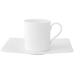 KAFFEETASSE MIT UNTERTASSE Modern Grace weiß 170 ml