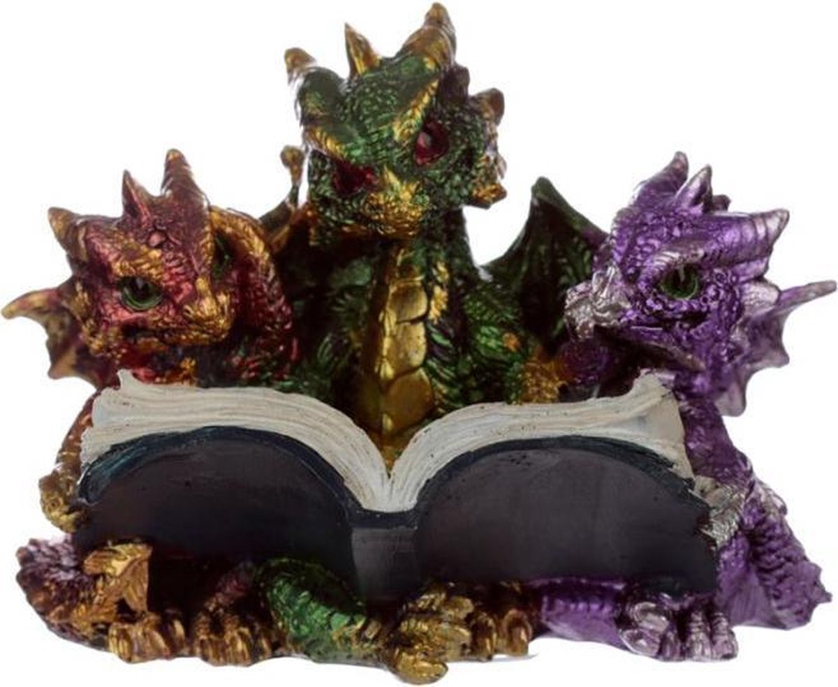 Puckator Elements Triple Baby Dragons Lezen decoratief beeldje voor op tafel