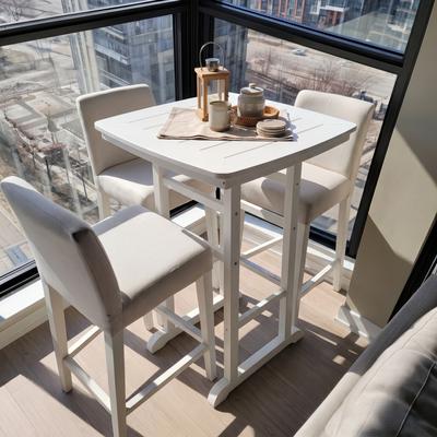 toswini HDPE Slatted Outdoor Bar Height Patio Table with All Weather Easy Care