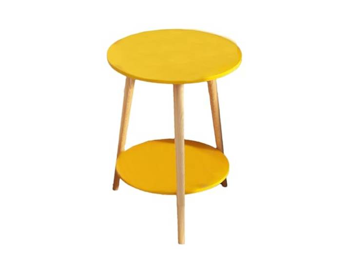 feryitao Beweglicher Beistelltisch aus Holz, einfacher Couchtisch, praktisches Doppelschicht-Aufbewahrungsregal, Schlafzimmer, modischer Nachttisch