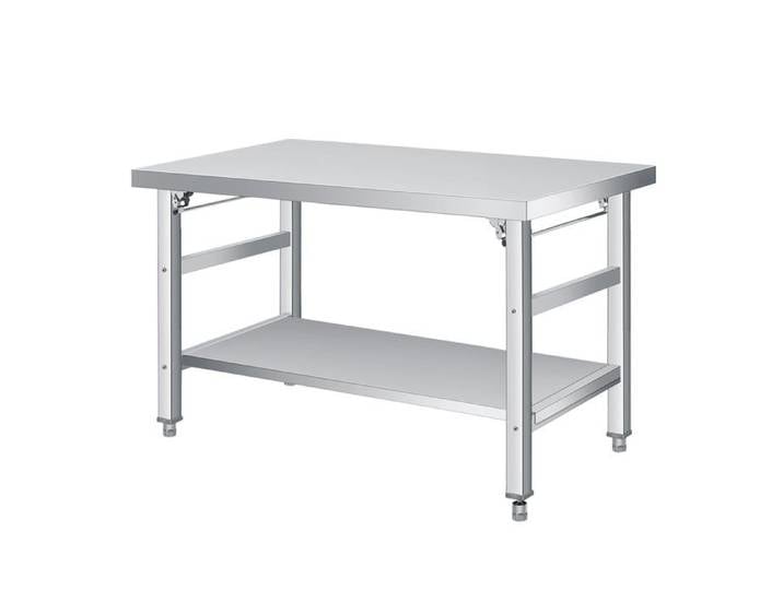 Table pliante inox 48×24po 920lb étagère inférieure ajustable cuisine garage