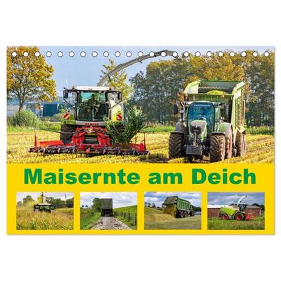 Maisernte am Deich (Tischkalender 2026 DIN A5 quer), CALVENDO Monatskalender