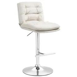 CLP Barhocker Damar Samt chrom   Farbe: creme, Gestell Farbe: chrom