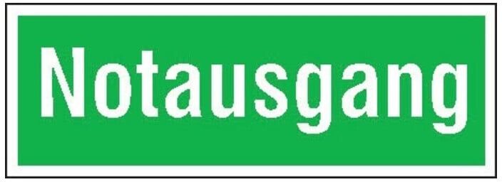 SafetyMarking Fluchtwegschild Alu B300xH105 mm Notausgang langnachleuchtend ; wolk (15.0099)