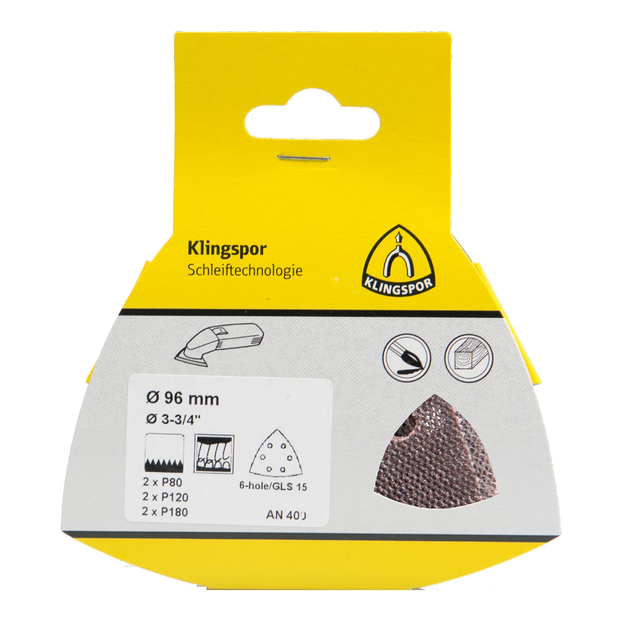 Klingspor AN 400 Gitterscheiben/Dreiecke/Set, 96 mm, SB-verpackt im Reiter (367459)