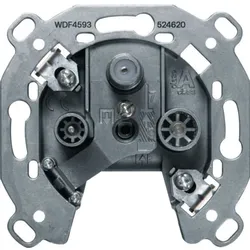 Hager Antennen-Steckdose, Antennendose 3-Loch SAT, TV, FM, Einzeldose