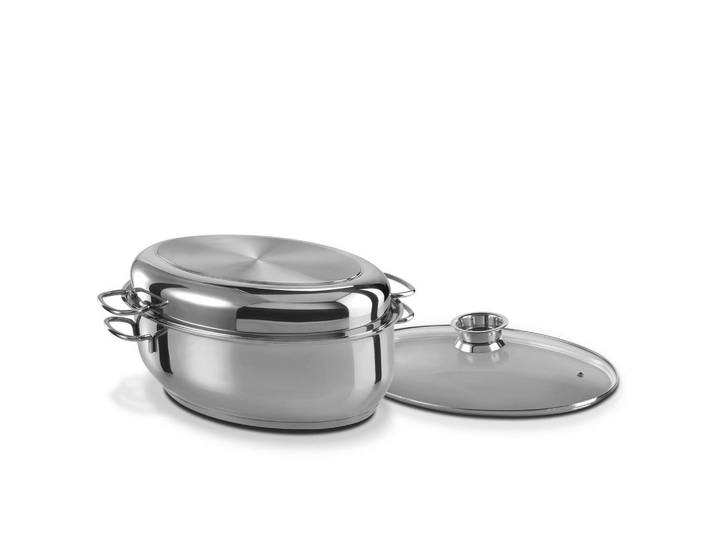 GSW Bräter oval Metall, L/B/H:38x25x19,5cm