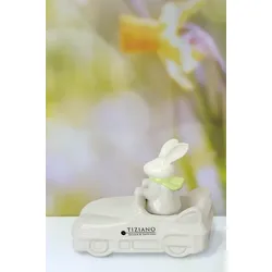 Hase Albano im Auto mit Schal 12,5cm
