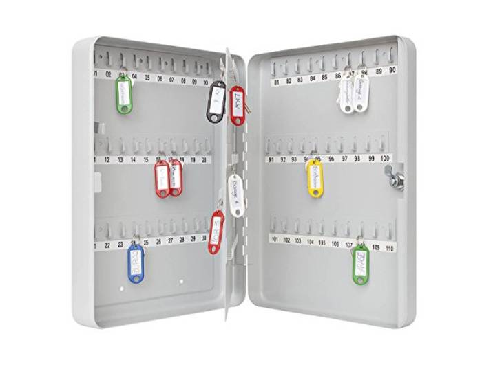 Wedo 10260837X Armoire à clés pour 110 clés 28\,0x8\,0x37\,0cm Gris lumière