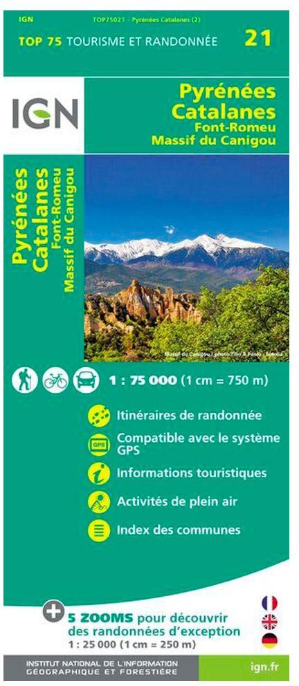 IGN  - Pyrénées Catalanes Font-Romeu Massif du Canigou - Carte