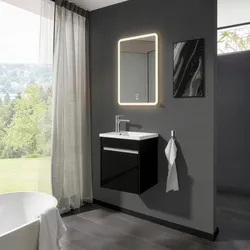 HOME DELUXE Badmöbel Komplettset BORKUM – Schwarz