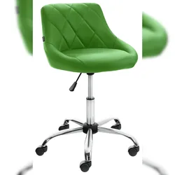 DELUKE Arbeitshocker AARHUS 47x49x71cm, Kunstleder, Grün Arbeitsstuhl Drehhocker Rollhocker Bürohocker