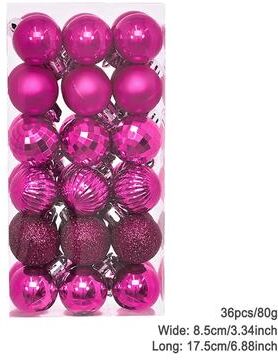 Modern Mode Marketplace Plating Glossy Decorative Christmas Balls Set Box, Balls Christmas Tree Pendant, Holiday New Year Party Decor 10