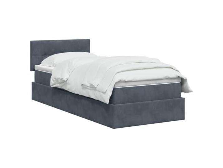 PUGYNBK Bett mit Aufbewahrung, Dunkelgrau, 90 x 200 cm, Samt Hydraulischer Aufzug, weiche Polsterung, modernes Design, einfache Reinigung
