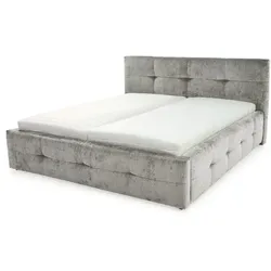 Polsterbett Tivoli 180 x 200 cm Stoff Grau Hellgrau