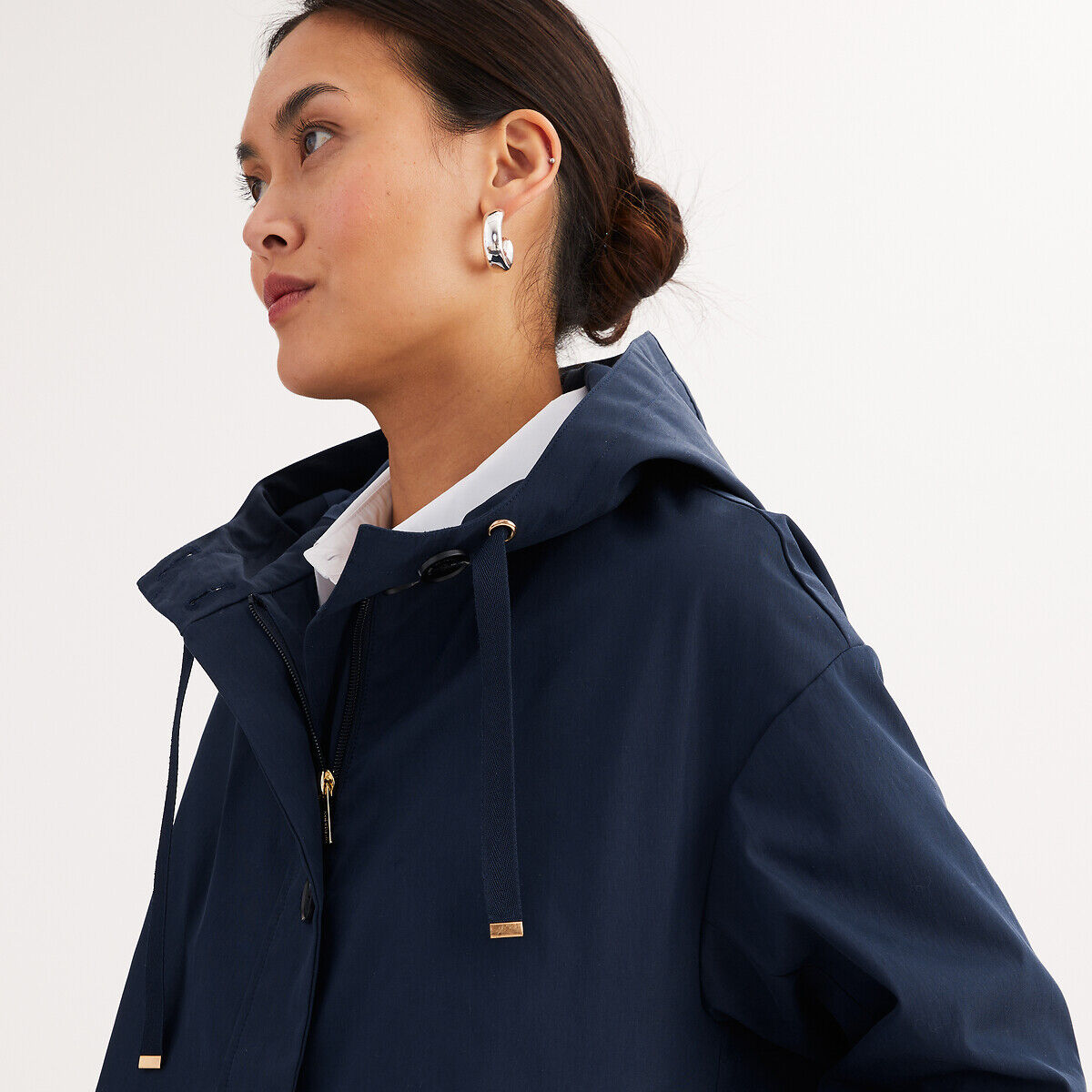 ANNE WEYBURN Parka mi-longue, capuche fixe, fermeture zippée, mi-saison