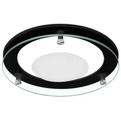 Brumberg 81223080 Vorsatzelement, schwarz matt, rund, mit abgehängtem Floatglas teilmattiert, zu