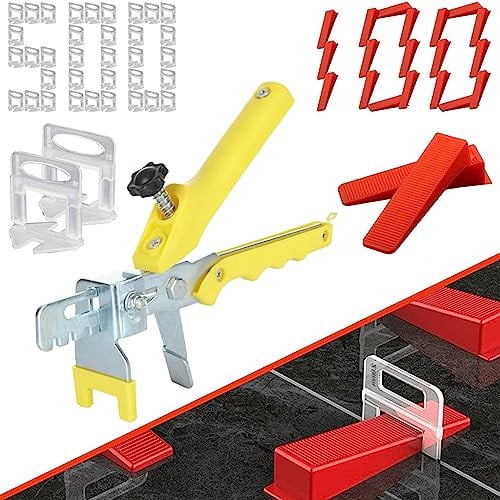 MIVIDE Tegelnivelleringssysteem met 500 tabbladen, 100 wiggen en tang, 3 mm voegbreedte