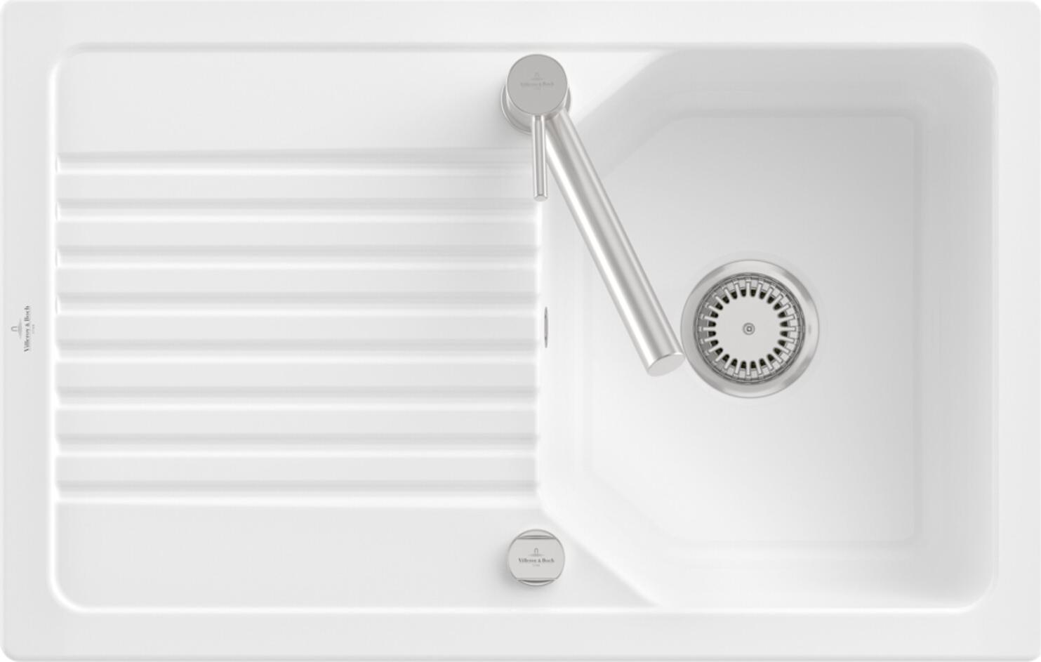 Villeroy & Boch 338401J0 Linara 45 Keramikspüle Einbau Unterschrankbreite ab 45 cm Chromite CeramicPlus Handbetätigung - inkl.