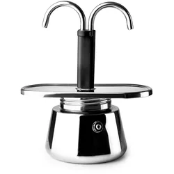 IBILI - Mini-Express-Kaffeemaschine, 2 Tassen, 2 x 45 ml, Edelstahl, für Induktion geeignet