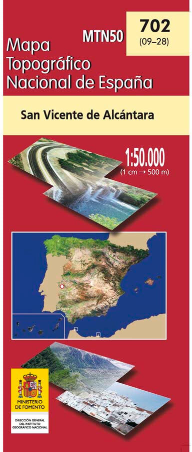 Carte topographique de l'Espagne n° 0702 - San Vicente de Alcántara   CNIG - 1/50 000