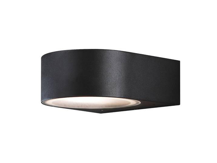 Konstsmide Teramo Applique murale en aluminium laqué noir avec verre opalin