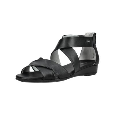 Riemchensandale NERO GIARDINI "Nero Giardini Sandalen Leder", Damen, Gr. 37, Leder, schwarz, Schuhe Riemchensandale