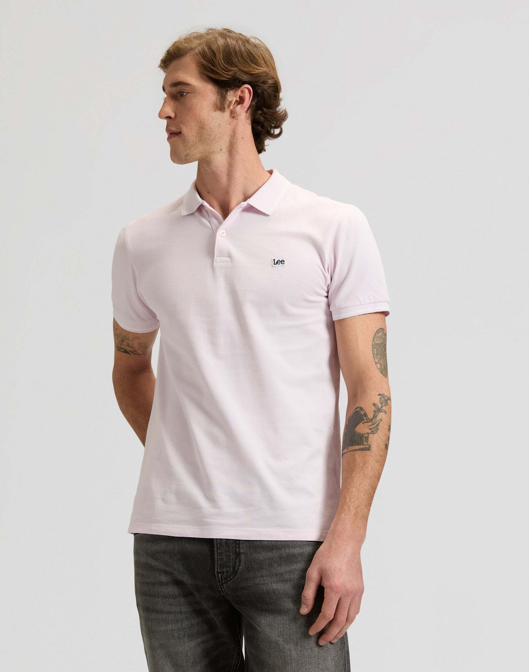 Poloshirt LEE "Lee Polo Pique", Herren, Gr. XL, rosa, Obermaterial: 100% Baumwolle CO., Shirts Poloshirt rosa XL
