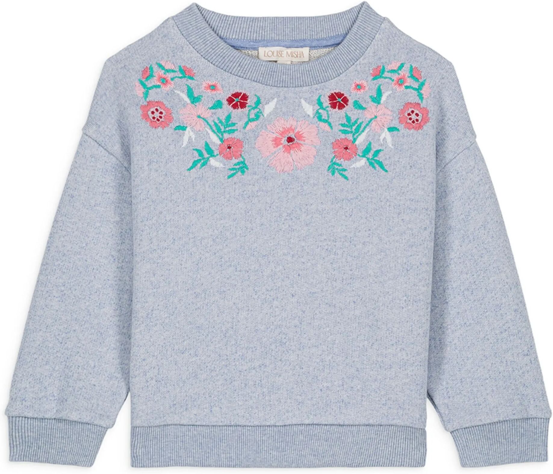 Louise Misha Sweat Rosalia Coton Bio Bleu chiné 12 mois