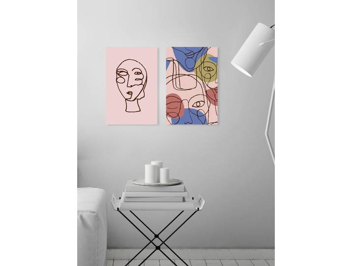 Bild QUEENCE Tré , rosa (farbe rahmen: schwarz, farbe bild(er): rosa), B:30cm H:40cm, Acrylglas, Holz, Papier, Bilder, Bild, HD Premium Poster-Druck inkl. Holzrahmen
