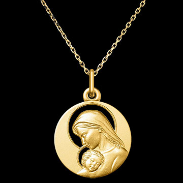 Edenly Medaille Madonna und Jesuskind mit Durchbruch â€“ 18-karÃ¤tiges Gelbgold