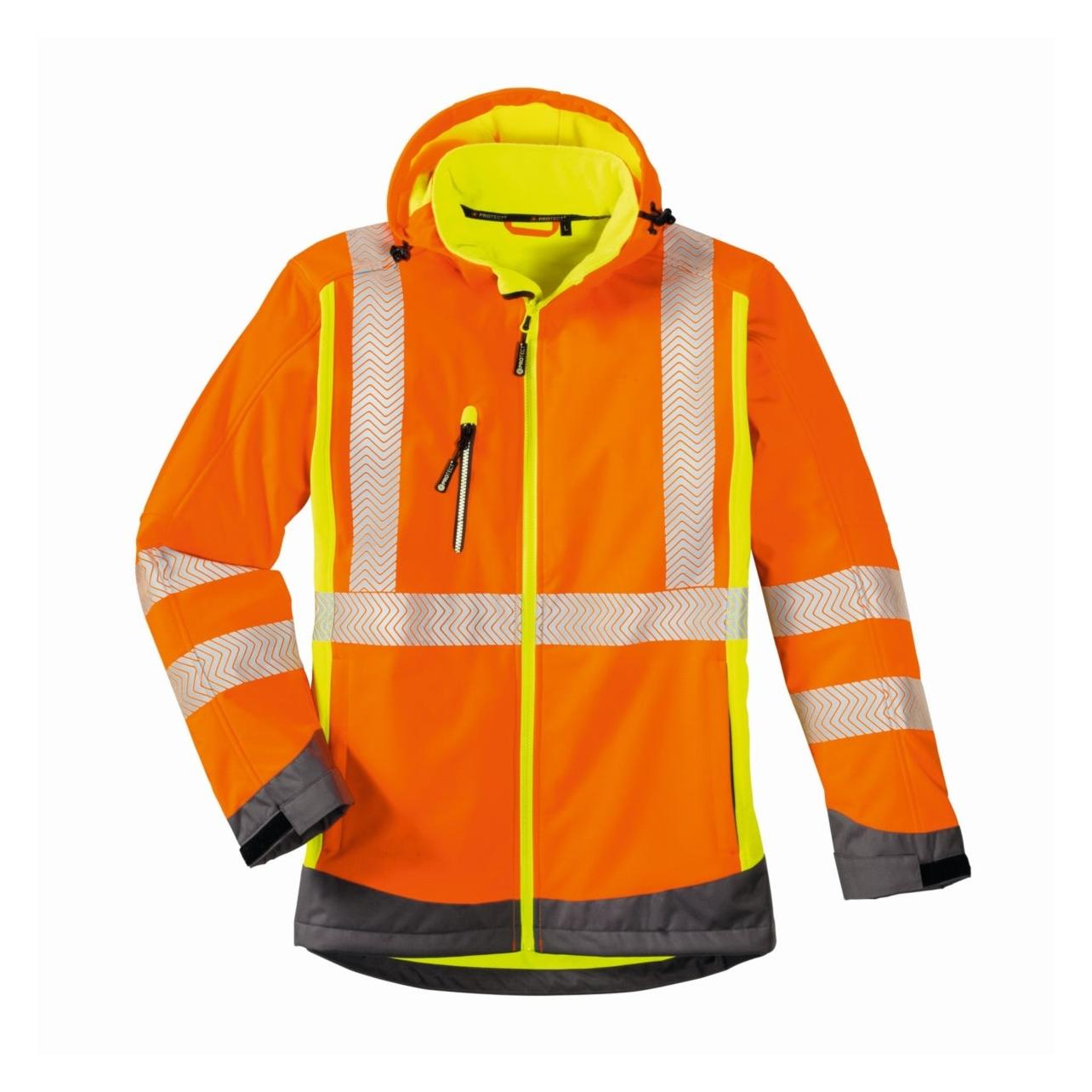 BIG Arbeitsschutz Warnschutz-Softshelljacke HOUS leuchtorange/leuchtgelb,Gr.4XL (4XL) (228247)