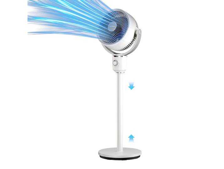 AIRMATE Ventilateur à hauteur réglable 0,45 à 1,08 m avec 3 pales, portée de 10 m, commande par bouton rotatif et portable