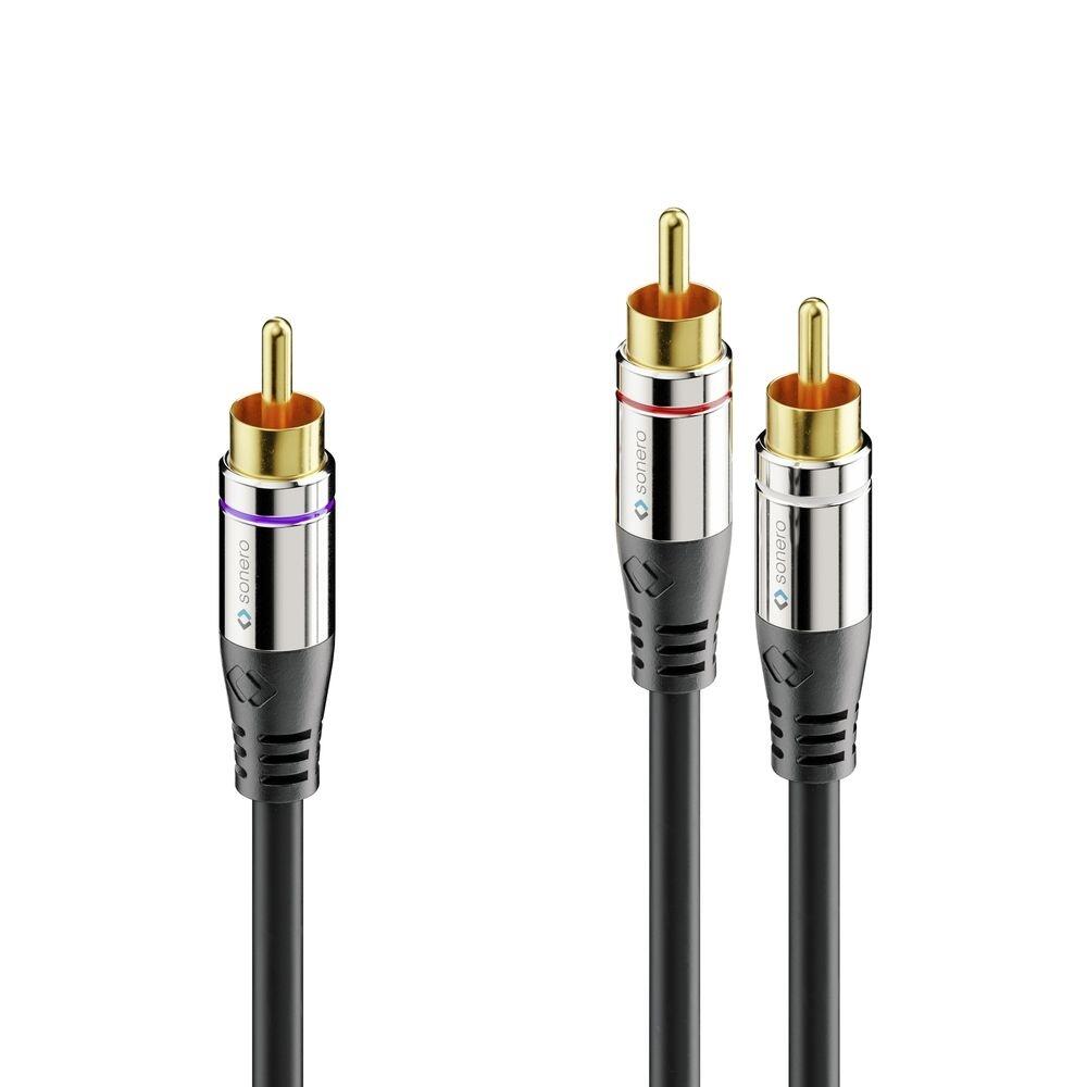 Sonero Cinch auf 2x Cinch Subwoofer Kabel 10,0m S-AC900-100