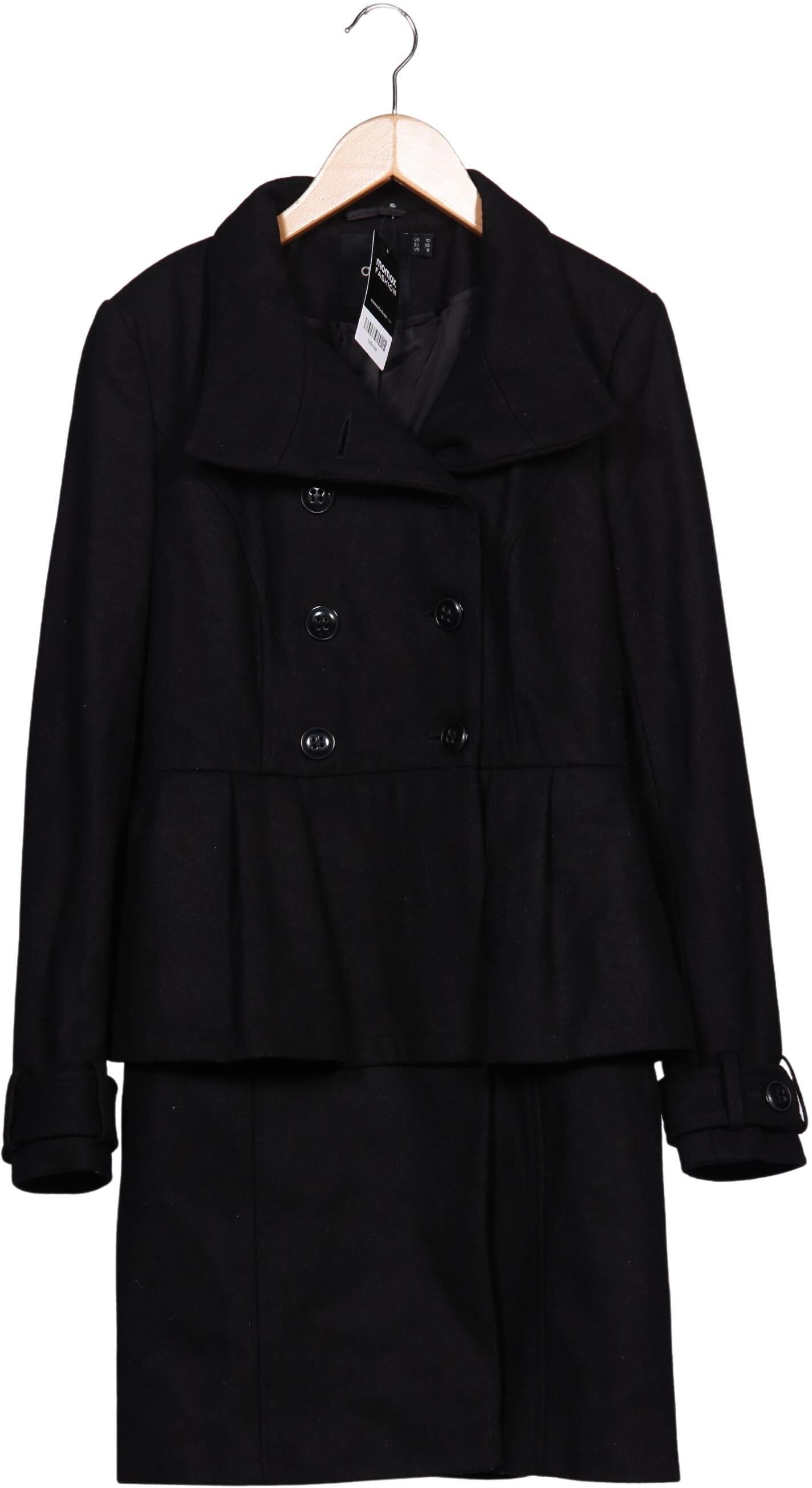 asos Damen Mantel, Schwarz, Gr. EU 38, Synthetik / Wolle - Second Hand