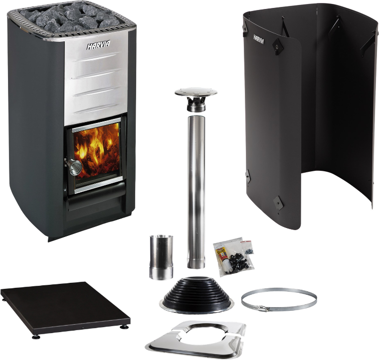 Pack complet Poêle à bois Harvia M3 pour sauna