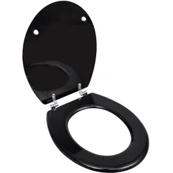 Helloshop26 - WC-Sitz mit Deckel WC-Becken Standard-WC-Sitz schwarzes MDF 02_0002879