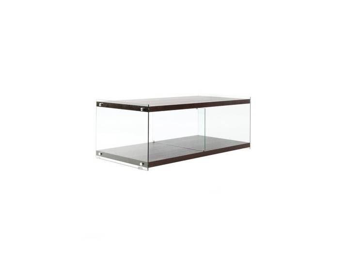 Kayoom Beistelltisch, Dunkelbraun, Holz, Glas, 120x60x45 cm, einfacher Aufbau, Wohnzimmer, Wohnzimmertische, Beistelltische, Beistelltisch Glas