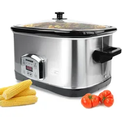 Syntrox Germany 7,5 Liter Edelstahl Slow Cooker mit Warmhaltefunktion