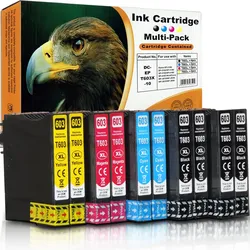 10er Set D&C Tinte für Epson WorkForce WF-2850 DWF, 2850DWF Drucker