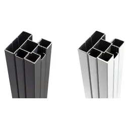Eco Steckzaun Pfosten 6,8 x 6,8 cm - Zaunpfosten aus Aluminium, Silber, Anthrazit - Metallpfosten für Zäune - Aluminiumpfosten für Sichtschutzzäune