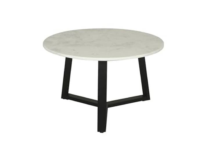 byLIVING Couchtisch Cross, Tischplatte Marmor weiß, Metallgestell schwarz