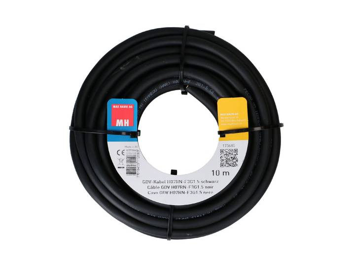 Max Hauri AG GDV-Kabel H07Rn-F3G1.5 10m schwarz