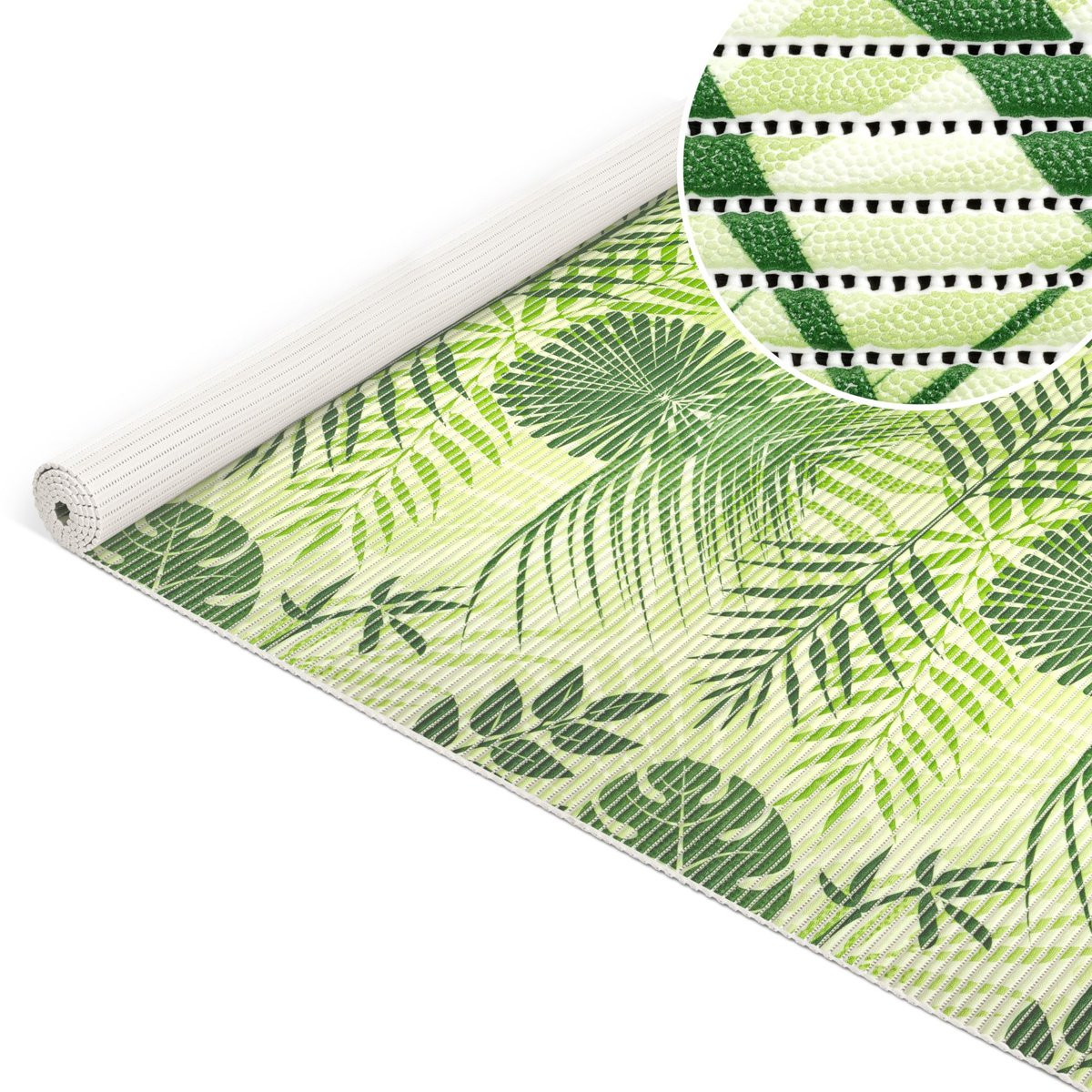 ANRO Badmat Tropisch Groen 130 x 140 cm - Antislip en Sneldrogend