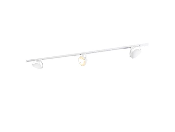 Système sur rail monophasé avec 3 spots orientables blancs -
