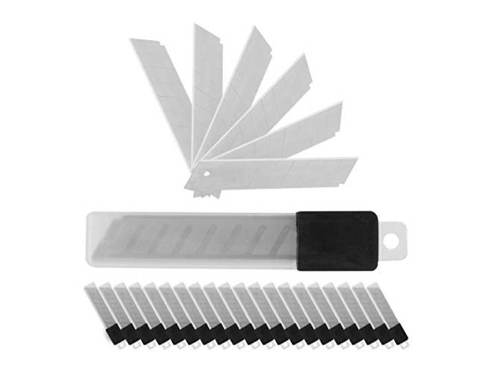 Relaxdays Lames sécables\, 200 pièces\, 7 points de rupture\, tranchante\, 18 mm\, acier au carbone