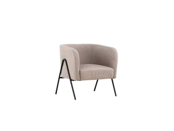 Fauteuil en tissu et métal - Beige