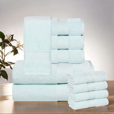Superior Aria Turkish Cotton 10 Piece Plush Towel Set Ultra Soft, Highly Absorbent Luxury Bath Towels