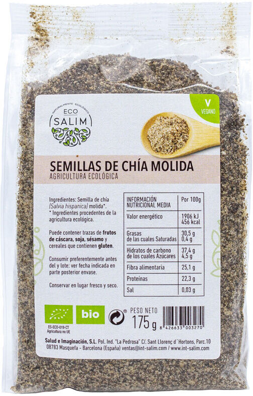 ECO-SALIM Semillas de Chía Molidas Bio 175 gr